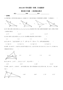 南开区2016-2017年八年级上《三角形》期末复习试卷及答案