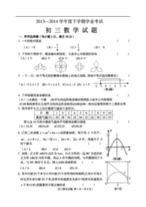 齐齐哈尔市2013-2014年九年级下数学3月份月考试题及答案