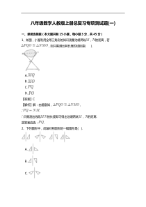 人教版八年级数学上册总复习专项测试题(一)含答案