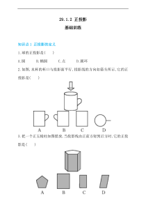 人教版九年级下《29.1.2正投影》同步练习含答案