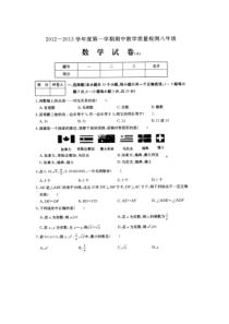 石家庄市21中2012-2013学年八年级上期中考试数学试题