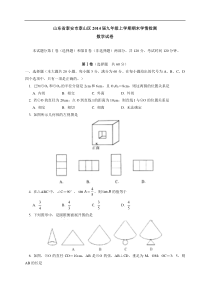 泰安市泰山区2014届九年级上期末学情检测数学试题及答案