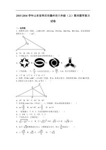 滕州市2015-2016学年八年级上期末数学复习试卷含答案解析