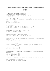 宿州市埇桥区2015~2016学年八年级上期末数学试卷(B)含解析