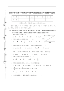 远市阳山县2015-2016年八年级上期中质量检查数学试题含答案