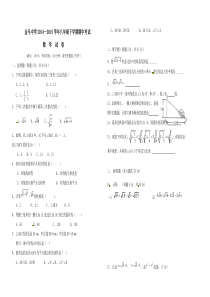 云南省泸西县金马中学人教版八年级下册期中试卷及答案