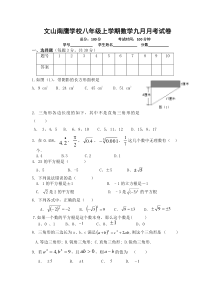 云南省文山市南鹰学校2013年9月八年级上月考数学试卷