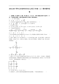 枣庄市台儿庄区2016-2017学年八年级上期中数学试卷含解析