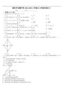 重庆市马灌中学2014-2015学年八年级上期末综合试卷及答案