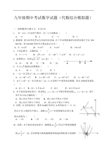 安徽省太河县2017—2018学年九年级下数学期中试题(附答案)