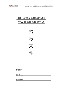 09招标文件地勘工程