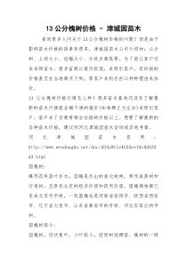 13公分槐树价格 - 津城园苗木