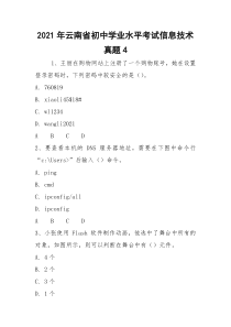 2021年云南省初中学业水平考试信息技术真题4