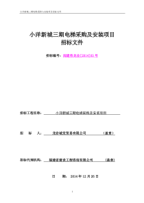 1222小洋新城三期电梯采购及安装项目招标文件