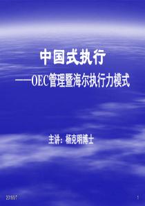 中国式执行——OEC管理暨海尔执行力模式(1)