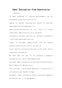 Ideal Evaluation from Coevolution