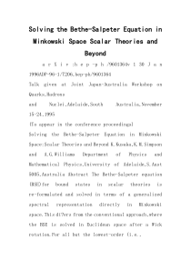 Solving the Bethe-Salpeter Equation in Minkowski S