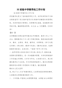 XX初级中学教导处工作计划