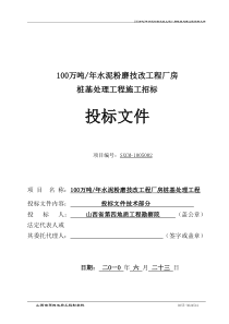 100万吨年水泥粉磨技改工程桩基工程投标文件技术部分