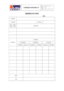 19－投标情况对比分析表KWG-PR-ZJ-19