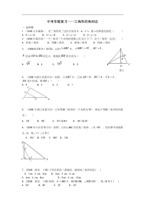 2010中考数学专题复习——三角形的角和边