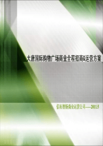 XXXX年5月合肥市大唐国际购物广场商业全程招商98P