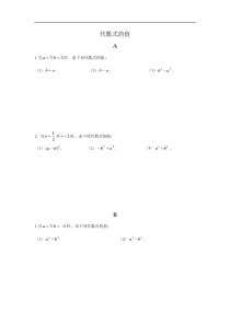 代数式的值分层练习