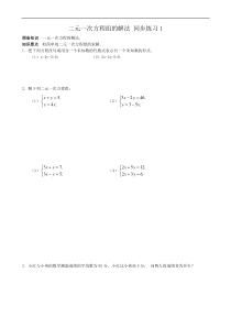 二元一次方程组 同步练习1