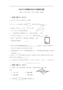 湖南长沙长铁一中08-09学年七年级下人教新课标期末试卷--数学