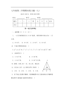 七年级第二学期期末练习题7