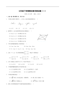 七年级下人教新课标期末测试题(1)--数学