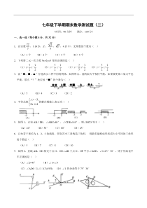 七年级下人教新课标期末测试题(2)--数学