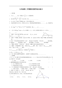 七年级下学期数学期末综合练习