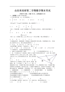 山西高密市七年级下期末word