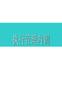 企业管理-执行力-执行管理内训（PPT99页）