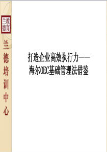 兰德造企业高效执行力——海尔OEC基础管理法借鉴