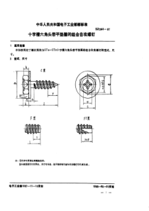 SJ 2840-1987 电视接收机用紧固件  十字槽六角头带平垫圈的组合自攻螺钉