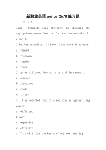 新职业英语units 2678练习题