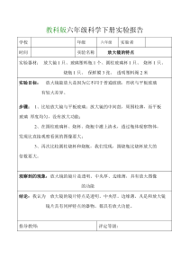 教科版六年级科学下册实验报告单(全)