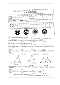 安徽省2017-2018学年八年级上学期期中考试数学试题(图片版）