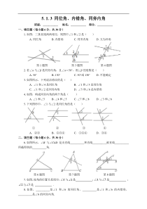 5.1.3  同位角、内错角、同旁内角课后练习