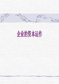 企业的资本运作（PPT235页）