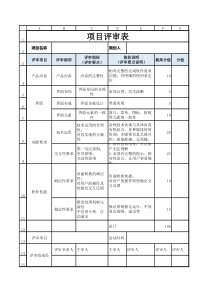 互联网软件项目评审表