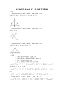 三角形全等的判定 同步练习及答案1