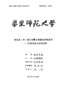 优化县（市）级公安警力资源运作的思考——以青田县公安局为例