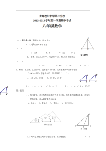 青海湟川中学第二分校2012-2013学年八年级上学期期中考试数学试卷