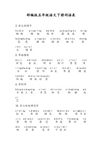 部编版语文五年级下册-词语表