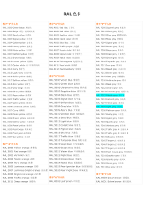 RAL色卡-劳尔色卡Word版