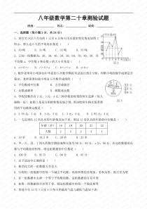 八年级数学第二十章测验试题