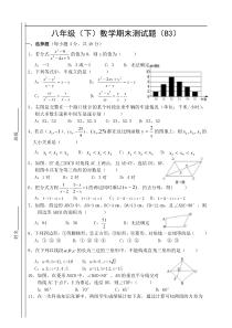 新人教版八年级（下）数学期末测试题（B3）